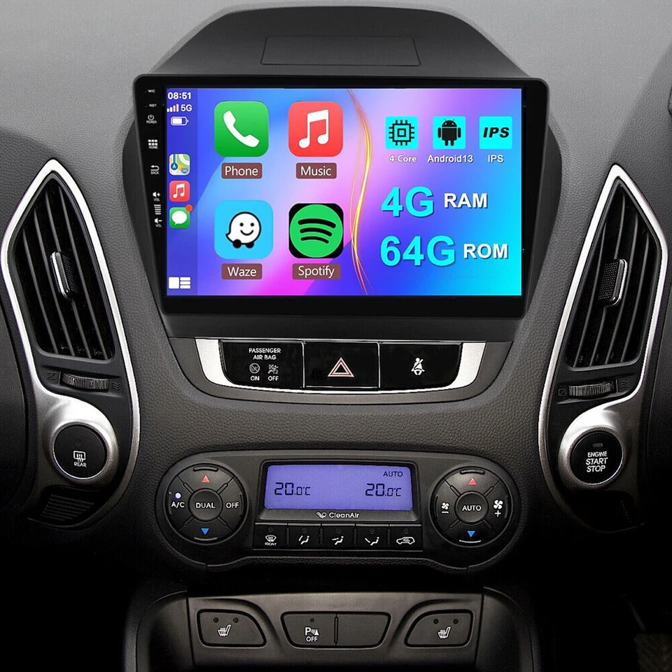 4+64G Für Hyundai iX35 EL ELH LM 2010-2015 Android 14 Autoradio GPS Navi CarPlay - Bild 3 von 4