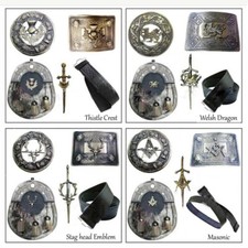 New Kilt Outfit Full Dress Sporran Kilts Belt Buckle Brooch & Pin Various Design