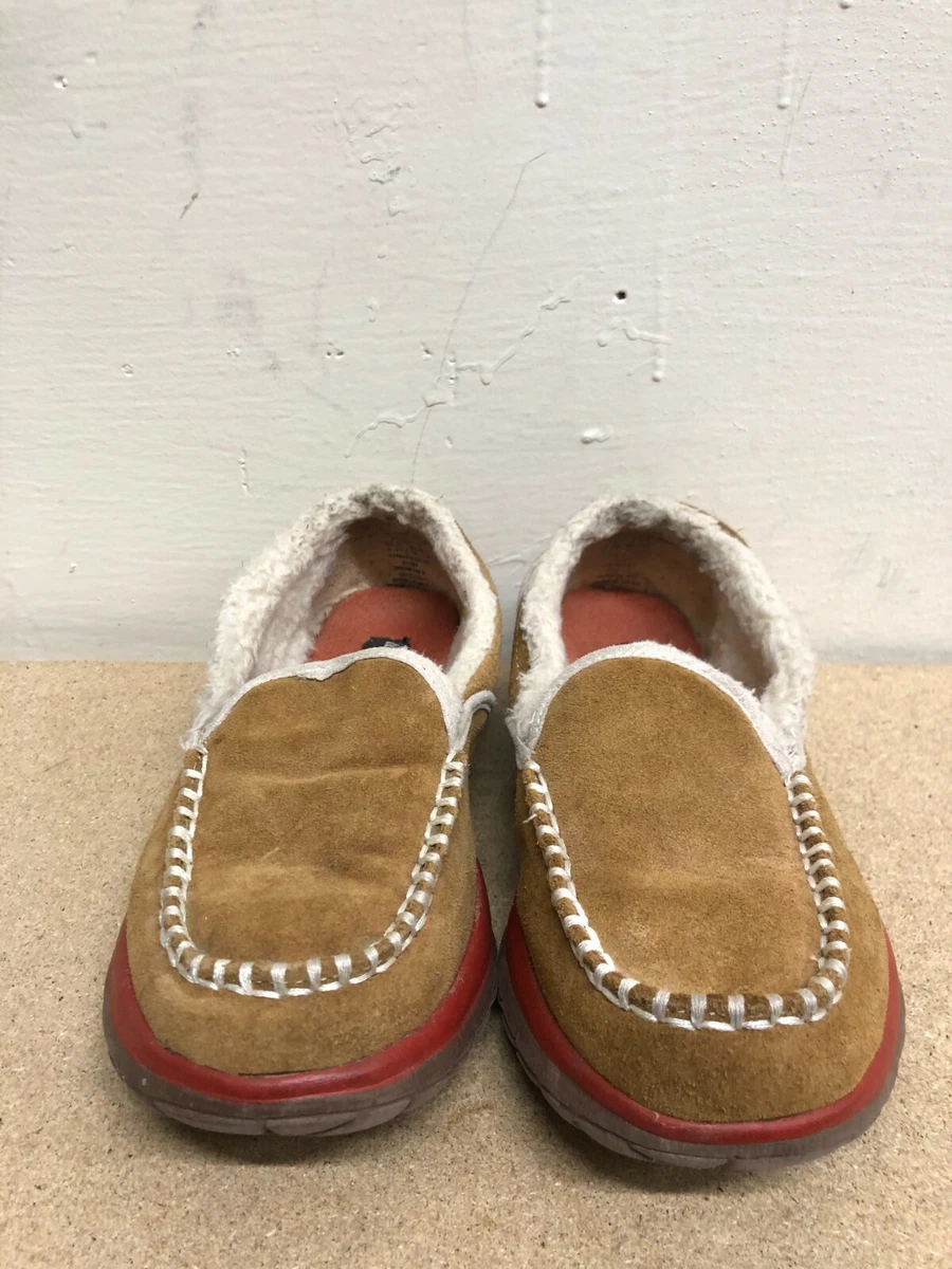 Weekends by Khombu Women slip on Shoe s Brown suede Upper Faux Fur lining SZ 6 M