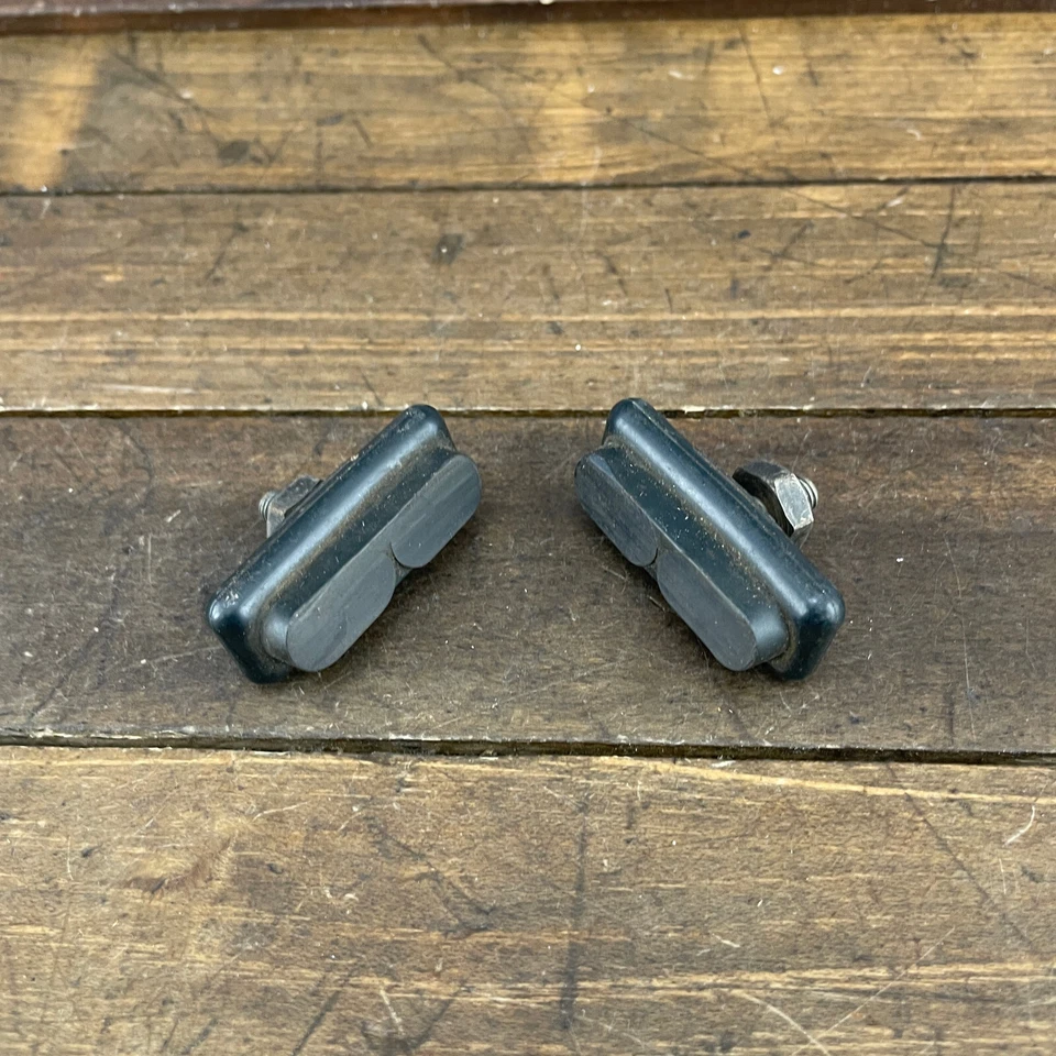 Juego de pastillas de toba Skyway vintage pastillas de freno negras zapata BMX de la vieja escuela OG roscada años 80 Foto 3 de 4