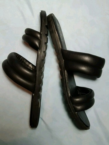Sorel Slide Ella II Puff Woman's 8.5 Sandals Black Slip On Flats Comfort - Picture 4 of 12