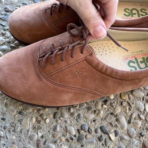 SAS Whisper Oxford Shoes Women's 7.5W Tan Suede Lace Up Tripad Comfort Walking - Picture 4 of 11