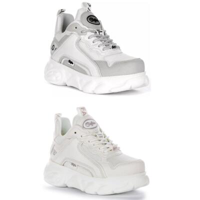 Buffalo Cld Chai Vegan Low Platform Womeans Sneakers In White Grey US 6 - 10