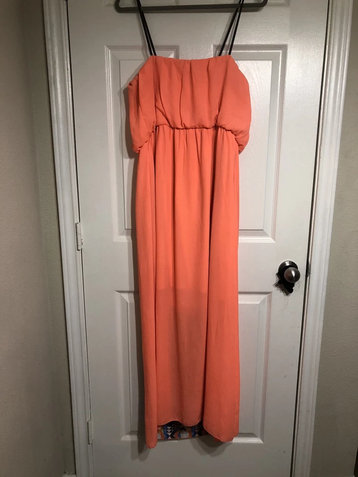 City Triangles Multicolor Orange / African Print Maxi Dress Size 1X - Image 3 of 4