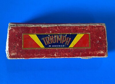 Vintage TRIUMPH M. Hohner Double Sided Harmonica In Case - German