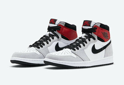 Nike Air Jordan 1 Retro High OG Light Smoke Gray Size 4Y-13 Red Black  555088-126 | eBay