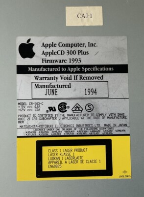 Apple AppleCD 300 Plus + M2918 CD Player Firmware 1993 CD-ROM Drive Power Mac