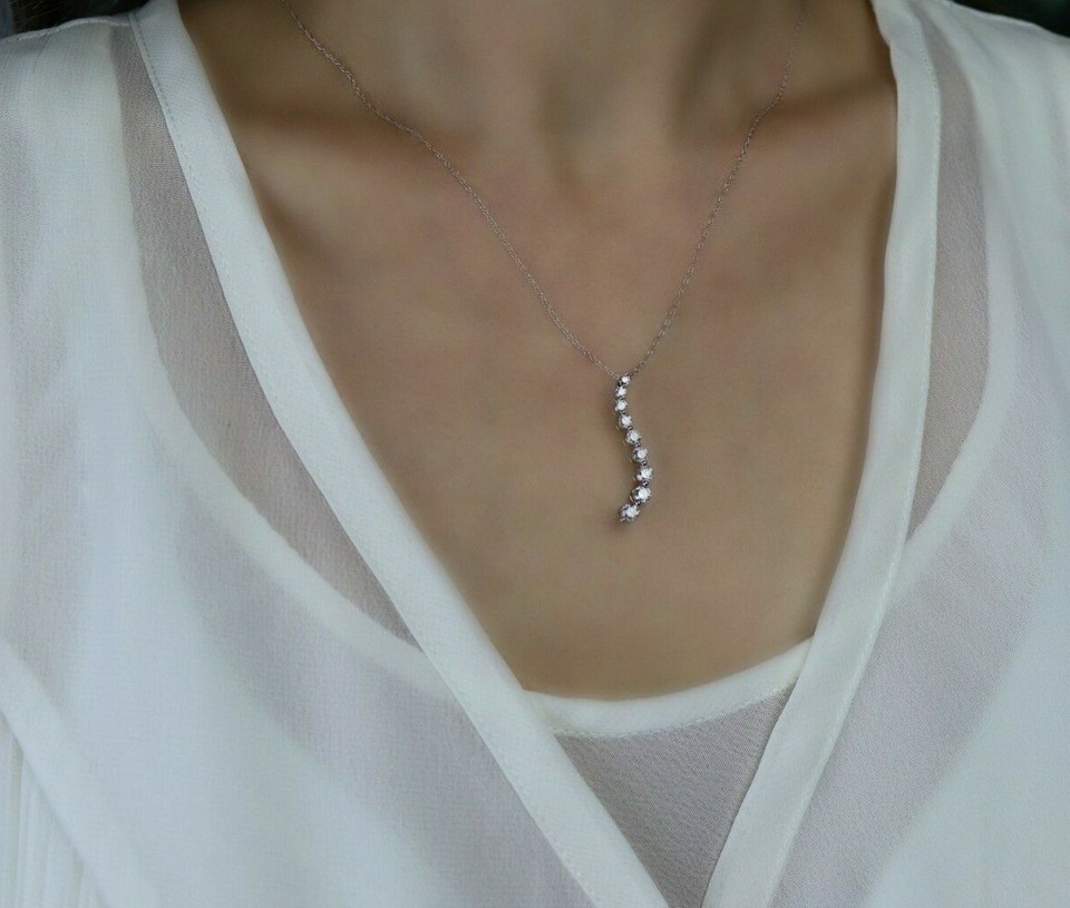 10K Yellow Gold and White Gold Diamond Necklace with 18 inch chain eBay