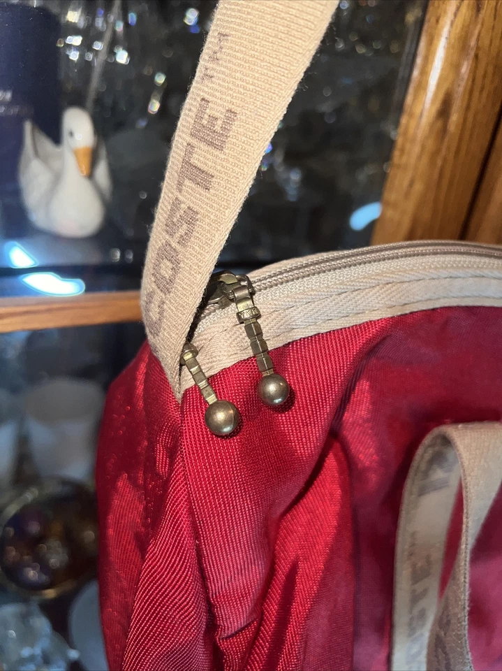 Vintage Izod Lacoste Lark Alligator Red Duffel Travel Bag - Image 3 of 4