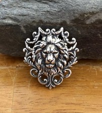 Broche prendedor escudo león, solapa celta bufanda falda escocesa capa prendedor, enchapado en plata de ley