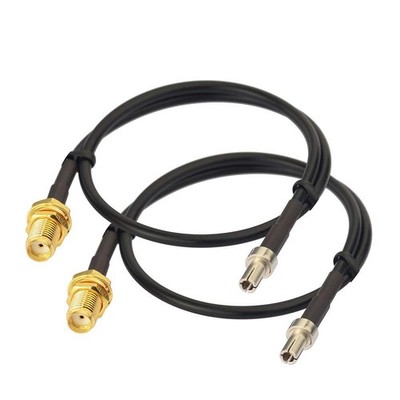 Eightwood TS9 Male to SMA Female Bulkhead External Antenna 12 inches, Black 