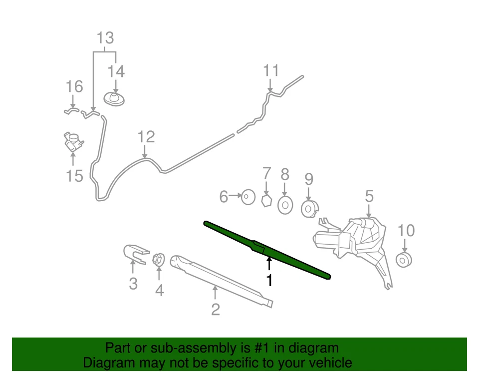 Limpiaparabrisas genuino Hyundai 2007-2018 Tucson Santa Fe Accent 2BH09-AK014-R Foto 2 de 2