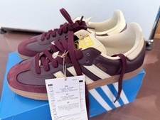 Adidas Originals Samba OG ID0477 Maroon Cream Gold Sneakers Women's US7.5 UK6
