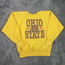 Vintage Ohio State Buckeyes Sweatshirt Mens Large YELLOW Ultra Pullover Crewneck