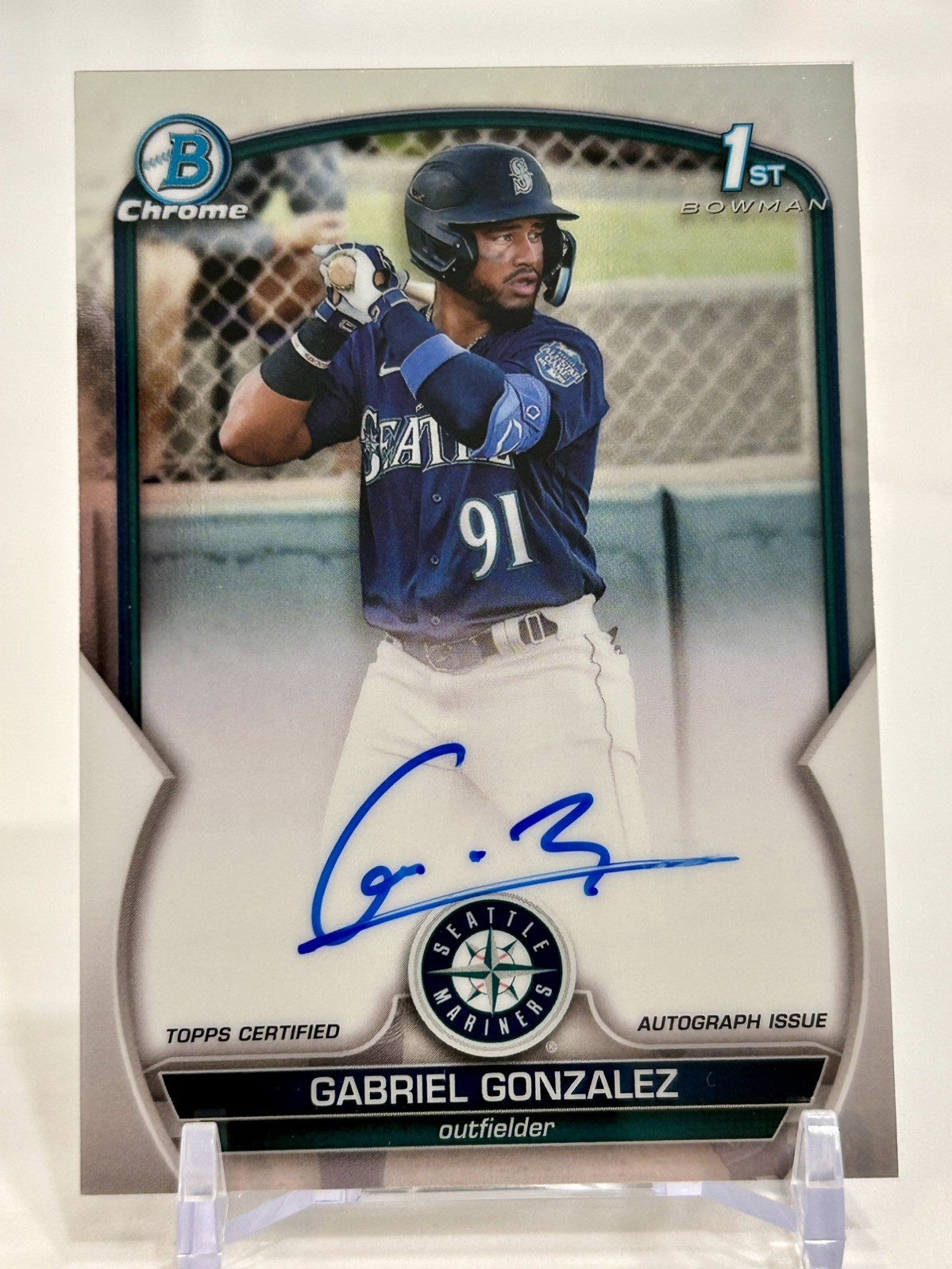 2023 Bowman Chrome Gabriel Gonzalez Bowman 1st Auto #CPA-GG Mariners Twins
