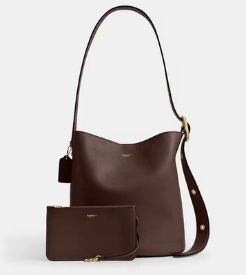 Coach Bleecker Bucket Hand Bag BNWT Leather Maple Bonus Pouch Large