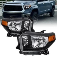 Left & Right Headlights Halogen Headlamp W/O LED DRL For 2014-2021 Toyota Tundra