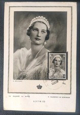 CARTE MAXIMUM PREMIER JOUR BELGIQUE N° 415 MORT DE LA REINE ASTRID 1935