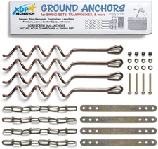 70113 Swing Set, Trampoline, & Patio Furniture Metal Ground Anchor Kit Hardware,