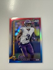 2025 Topps Chrome Football Jordan Addison Red & Blue Refractor SP #202