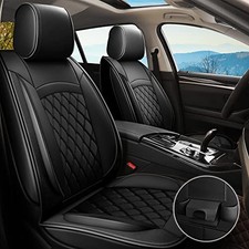 MARVLOSV MV-03 Faux Automotive Seat Covers Full Set with Organizer - Black