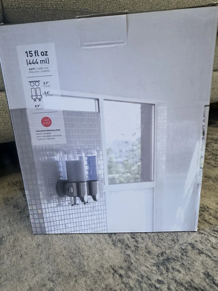 Dispensadores de jabón bomba de montaje en pared doble de acero inoxidable Simplehuman a prueba de óxido ¡Nuevo! Foto 4 de 4