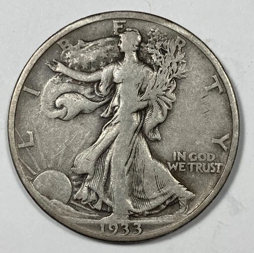 1933-S Walking Liberty Half .50.  Fine Condition.
