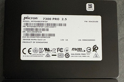 MICRON 7300 PRO 3.84TB SSD 2.5'' U.2 PCIE 3.0 X4 MTFDHBE3T8TDF-1AW1ZABYY NVMe