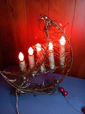 Vintage Mirrostar Candolier Christmas 1950’s Old Time Decor Celestial Moon Read