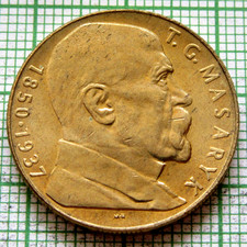 CZECH & SLOVAK FEDERATIVE REPUBLIC 1990 10 KORUN, T. G. Masaryk, UNC