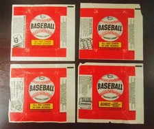 4 VINTAGE 1974 TOPPS BASEBALL WAX PACK WRAPPERS REGULAR 4 DIFFERENT VARIATIONS