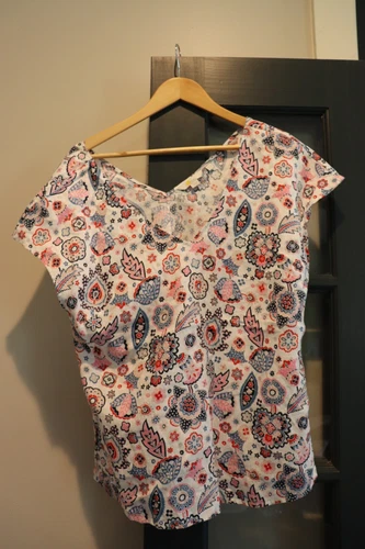 Boden Blouse Top Womens US Size 12 Multi Flower 100% Linen