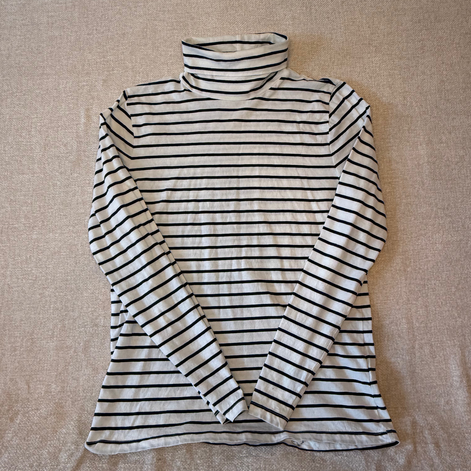 J Crew Outlet Basic Striped Turtle Neck Shirt Wom… - image 1
