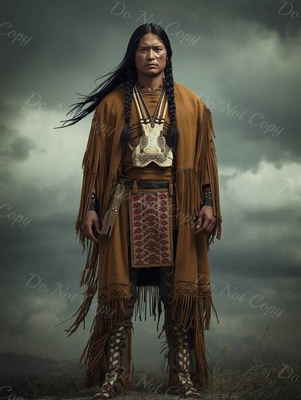 #ad Photo A4 guerrier Lakota Sioux debout en tenue perlée et franges – 1260 EUR 5.99