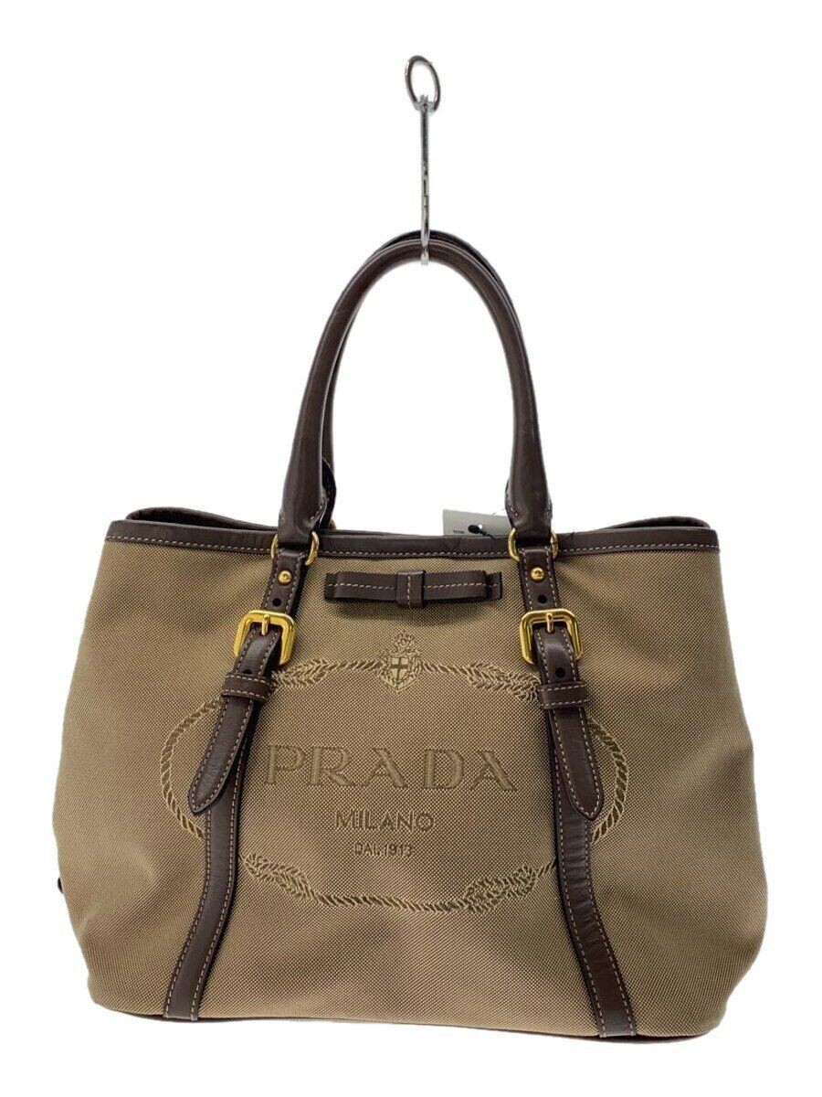 PRADA BN1841 Polyester Cream Solid Handbag Used - image 1