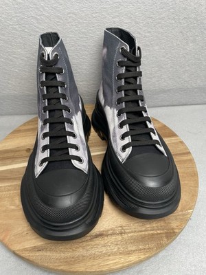 Alexander McQueen Black White  Slick boots - Unisex Women 10/Men 7
