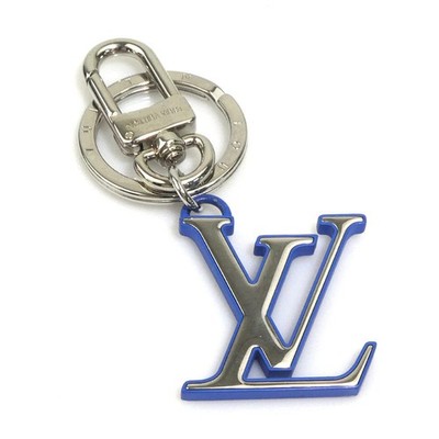Auth LOUIS VUITTON Charm Key Ring Holder Silver/Blue Metal M63601 - e61328g