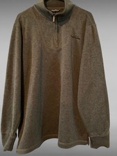 Vintage Eddie Bauer Men's Size XL Charcoal Gray Long Sleeve 1/4 Zip Knit Sweater