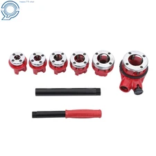 Ratchet Pipe Threader Kit Ratcheting Pipe Threading Tool Set W/ 6 Dies