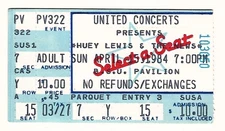 Huey Lewis & The News 4/15/84 Boise ID BSU Pavilion Mega Rare Ticket Stub