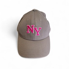 No Fear NY Embroidered Baseball Cap Grey Pink Adjustable 100% Cotton Hat