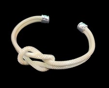 Sterling Silver 925 Twisted Entwined Knot Cable Cuff Bracelet