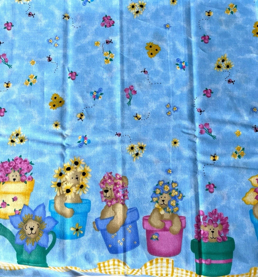 Macetas de tela Daisy Kingdom Garden Bears Border 1998 abejas Ladybugs de colección EE. UU. Foto 4 de 4