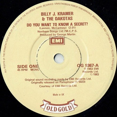 Billy J. Kramer  Th - Do You Want To Know A Secret / Trains  Boats - J5829z