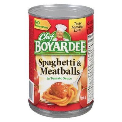Chef Boyardee Spaghetti with Meatballs - Case of 24 x 418g - Case Pack - New