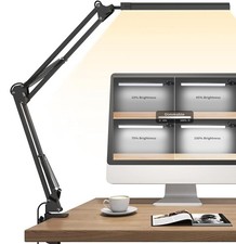 LED Desk Lamp Adjustable Swing Arm Lamp with Clamp Eye-Caring Reading Desk Light