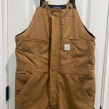HISEA Mens Insulated Bib Overalls Size MED Canvas Hunting Snow Pants Jumpsuit