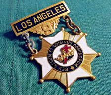 Rare LOS ANGELES 9 MASONIC REX REGUM ET DOMINUM DOMINORUM MEDAL Knights Templar