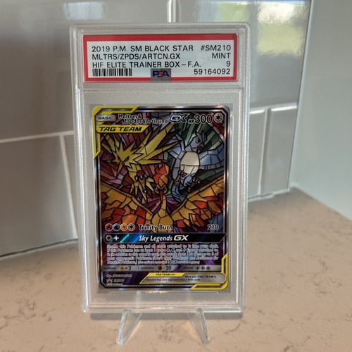 Moltres & Zapdos & Articuno GX SM210 Sm Holo PSA 9
