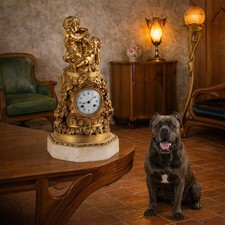 Horloge Ancien Vittoz à Paris Bronze Marbre France du XIXe Siècle Original